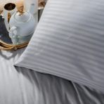 Clasy %100 Pamuk Saten Çift Kişilik Lastikli Çarşaf + 2 Adet Yastık Kılıfı 180 x 200 - Gri
