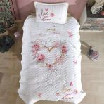 Clasy %100 Pamuk Tek Kişilik Yatak Örtüsü Dream V1 Bej