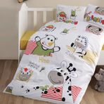 Clasy Animals V1 Sarı Ranforce 100x150 cm Bebek Nevresim Takımı