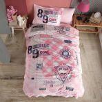 Clasy Denim V1 Pembe Genç Ranforce Tek Kişilik Nevresim Takımı