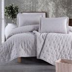 Clasy Microfiber Nakışlı Çift Kişilik Yatak Örtüsü Seti Aspendos - Gri - 260 x 240 cm