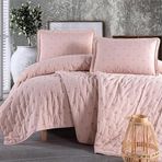 Clasy Microfiber Nakışlı Çift Kişilik Yatak Örtüsü Seti Aspendos