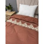 Clasy Pamuk Ranforce Çift Kişilik Yorgan Çift Taraflı Osela V3 Kiremit Düz Desenli Kapitoneli - 195 x 215 cm