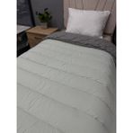 Clasy Pamuk Ranforce Tek Kişilik Yorgan Çift Taraflı Çağla Yeşili-Gri Düz Desen - 155 x 215 cm
