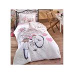 Clasy Paris Love V1 Pembe Ranforce Dort Mevsim Tek Kisilik Set