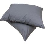 Clasy Ranforce %100 Pamuk 2 Adet Yastık Kılıfı Düz Antrasit Mavi - Antrasit - Mavi - 50 x 70