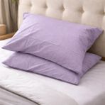 Clasy Ranforce %100 Pamuk 2 Adet Yastık Kılıfı Düz Desen Mor - 50 x 70
