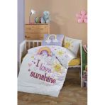 Clasy Ranforce %100 Pamuk Bebek Nevresim Takımı Sun Love V1 Sarı