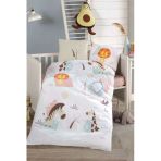 Clasy Ranforce %100 Pamuk Bebek Nevresim Takımı Sweet Zoo Bej