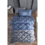 Clasy Ranforce %100 Pamuk Tek Kişilik Uyku Seti (Lastikli Çarşaflı) Campus V2 Mavi - 100 x 200