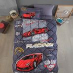 Clasy Ranforce %100 Pamuk Tek Kişilik Uyku Seti Racing Team V1 Mavi - 155 x 215