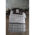 Clasy Ranforce %100 Pamuk Tek Kişilik Yatak Örtüsü Give Up V1 Antrasit