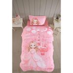 Clasy Ranforce %100 Pamuk Tek Kişilik Yatak Örtüsü Seti Sweet Princess Pudra