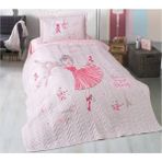 Clasy Ranforce Pamuk Tek Kişilik Yatak Örtüsü Romantıc Gırl V1 Pembe - 180 x 240 cm