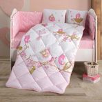 Clasy Singer Birds V1 Pembe Ranforce 100x150 cm Bebek Nevresim Takımı