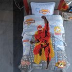 Clasy Superhero v1 Gri Tek Kişilik Yatak Örtüsü Seti