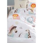 Clasy Sweet Zoo Bej %100 Pamuk Bebek Nevresim Takımı - 100 x 150 cm