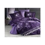 Clasy Tek Kişilik Saten Nevresim Takımı Catalina V2 Mor - Renkli - 160 x 200 cm