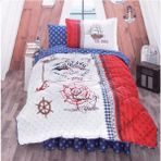 Clasy Tek Kişilik Uyku Seti Alesta Pamuk Kumaş Antibakteriyel 155x215 cm Deniz Temalı