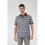 Claudio Campione Çizgili Polo Yaka Erkek T-Shirt - Minimalist Stil