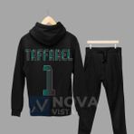 Claudio Taffarel Futbol Forma Sırt Baskılı Unisex Kapüşonlu Spor Sweatshirt Eşofman Takımı - Siyah