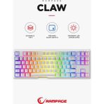 Claw Type-C Bağlantılı Tkl Blue Switch Mekanik Rainbow Antighosting Türkçe Q Gaming Oyuncu Klavyesi Beyaz