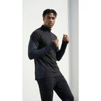 CLAW UP WORK Gramajlı Modal Kumaş Parça Detaylı Parmak Geçmeli Yarım Fermuarlı Erkek Siyah-Antrasit Sweatshirt