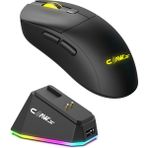 Claw's Banza 24.000 Dpı Pixart 3311 Sensör - Rgb Şarj Dock - Makro & Rgb Yazılım - Denge Mimari Tasarımlı Gaming Mouse (2.4ghz + Bt + Type-C) - Siyah
