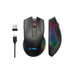 Claw's Crossfire Air V1 Tri-Mod Kablosuz 10000 Dpi Pixart 3325 Sensör Makro Yazılım RGB Gaming Mouse Siyah