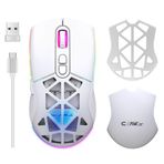 Claw's Nexus Air Kablosuz 10000 Dpi Pixart PMW3325 Sensör Makro Yazılımlı & Değiştirilebilir Kapaklı RGB Kablosuz Gaming Mouse - Beyaz