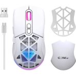 Claw's Nexus Air V1 Kablosuz 10000 Dpi Pixart PMW3325 Sensör Makro Yazılımlı & Değiştirilebilir Kapaklı RGB Kablosuz Gaming Mouse - Beyaz (2.4 GHz Kablosuz + BT5.1 + Type-C ile Kullanım Desteği)