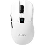 Claw's Rajin Strike Üç Modlu Kablosuz & Kablolu 12800 Dpi LCD Ekran & Makro Yazılımlı Kablosuz Gaming Mouse - Beyaz (2.4 Ghz Kablosuz + Bt5.1 + Type-C ile Kullanım Desteği)