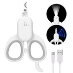 claws & tails Köpek ve Kedi Tırnak Makası, LED ve UV Işığı, Kedi Halka Kurdu Tespiti için, Güvenlik Kilidi, Küçük Hayvanlar ve Küçük Cins için Evcil Hayvan Pençesi Düzeltici, USB Şarjlı Gri