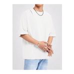 CLAYES Basic Süprem T-Shirt - Beyaz Oversize Bisiklet Yaka Tişört