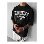 CLAYES Brooklyn Every Day Up Süprem T-Shirt - Siyah Baskılı Oversize Bisiklet Yaka Kısa Kol Tişört