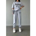 CLAYES California Tenis T-shirt Eşofman Altı Jogger- Gri Baskılı Alt Üst Eşofman Takım Oversize Bisiklet Y
