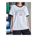 CLAYES French Paris Parçalı Süprem T-Shirt - Beyaz Oversize Bisiklet Yaka Kısa Kol Tişört