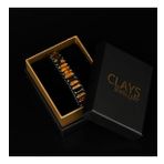 Clays Jewellery Kaplan Gözü & Hematit Taşı Silindir Bileklik, Unisex / Kadın / Erkek