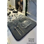 CLEAN HOUSE Visluna Mikrofiber Bulaşık Kurulama Matı Gri Renk 36*45 Cm Bulaşık Altlığı Süper Emici