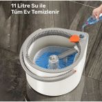 Clean Lıvıng Mop Seti Temiz ve Kirli Su Hazneli - Beyaz - Açık Gri