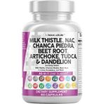 Clean Nutraceuticals Milk Thistle Nac Chanca Piedra Beet Root Artichoke Dandelion Root - Liver Cleanse Detox Repair Plus Tudca Choline Ginger 60 Capsul. - Aromasız