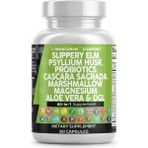 Clean Nutraceuticals Slippery Elm Psyllium Husk Pre Probiotic Digestive Gut Health Supplement Aloe Vera 90 Capsules - Aromasız