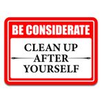 Clean Up After Yourself Tabela, Kendinden Yapışkanlı Su Geçirmez Be Considerate Clean Up After Yourself Banyo ve Mutfak İmzası Bu Alanı Temiz Tutun Kurallar Ev, Tuvalet için Çıkartma