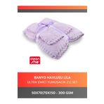 Cleanshe Miracle Ultra Emici Mikrofiber Banyo Havlu Seti Mor Meşhur Pompik Bez Kumaşı