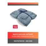 Cleanshe Mucize Ultra Emici Mikrofiber Banyo Havlu Seti Gri Meşhur Pompik Bez Kumaşı