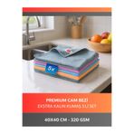 Cleanshe Premium Ekstra Kalın Mikrofiber Cam Bezi 5'li Set 40x40 320 Gsm | 1,5 Kata Kadar Daha Iyi Cam Silme