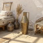 Cleanthes Bronz Tonlu Kulplu Antik İbrik Figürü Dekoratif Vazo 65 cm Karşılama Giriş Dekoru Ev Ofis