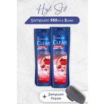 Clear Men 2x350 ml Hızlı Stil 2'si 1 Arada Şampuan ve Şampuan Fırçası