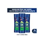 Clear Men 3in1 Şampuan & Duş Jeli Yağlanma Karşıtı Lime Özü 350 ml x3