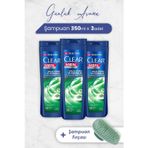Clear Men 3x350 ml Günlük Arınma ve Ferahlık Şampuan ve Şampuan Fırçası